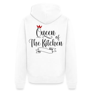 Queen of the Kitchen - Unisex Premium Bio Zip Hoodie - Weiß - Hinten - Thijin (182cm)
