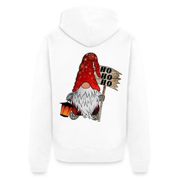 Weihnachts Wicht Christmas Gnome Ho Ho Ho - Unisex Premium Bio Zip Hoodie - Weiß - Hinten - Thijin (182cm)