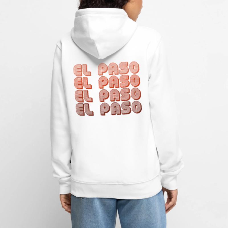 El Paso Gradient Retro Pattern Unisex Premium Organic Zip Hoodie
