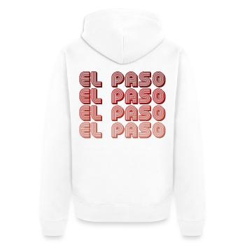 El Paso Block Letters Grid - Unisex Premium Bio Zip Hoodie - Weiß - Hinten - Thijin (182cm)