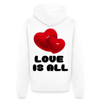 Love is everything # - Unisex Premium Organic Zip Hoodie - white - Back - Thijin (182cm)