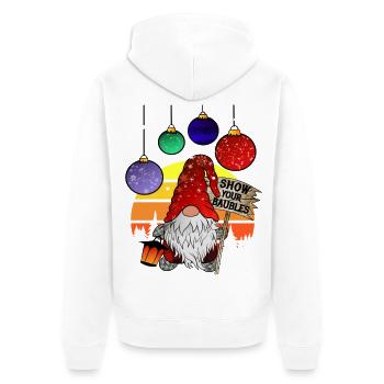 Show your Baubles - Elves Christmas Gnom - Unisex Premium Organic Zip Hoodie - white - Back - Thijin (182cm)