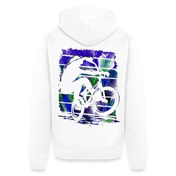 Rétro Bmx Bike - Bmx Rider Flatland Freestyle - Veste à capuche bio Premium Unisexe - blanc - Dos - Thijin (182cm)