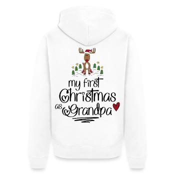 Cadeaux amusants pour grand-père pour Noël - Veste à capuche bio Premium Unisexe - blanc - Dos - Thijin (182cm)