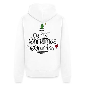Cadeaux amusants pour grand-père pour Noël - Veste à capuche bio Premium Unisexe - blanc - Dos - Thijin (182cm)