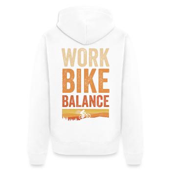 Mountain Bike MTB Work Bike Balance for bikers - Unisex Premium Organic Zip Hoodie - white - Back - Thijin (182cm)