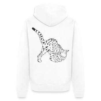 Black Cat - Unisex Premium Organic Zip Hoodie - white - Back - Thijin (182cm)