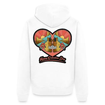 Joyeuse Saint-Valentin - Veste à capuche bio Premium Unisexe - blanc - Dos - Thijin (182cm)