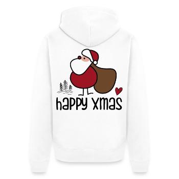 Simple Christmas Santa with sack - Unisex Premium Organic Zip Hoodie - white - Back - Thijin (182cm)