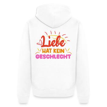 Liebe Sexualität Menschenrechte Lgbt Statement - Unisex Premium Bio Zip Hoodie - Weiß - Hinten - Thijin (182cm)