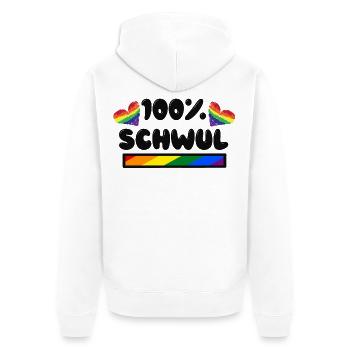 Herz Lgbt Schwul Statement Rechte Homosexueller - Unisex Premium Bio Zip Hoodie - Weiß - Hinten - Thijin (182cm)