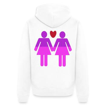 Cœur LGBT Partenariat homosexuel - Veste à capuche bio Premium Unisexe - blanc - Dos - Thijin (182cm)