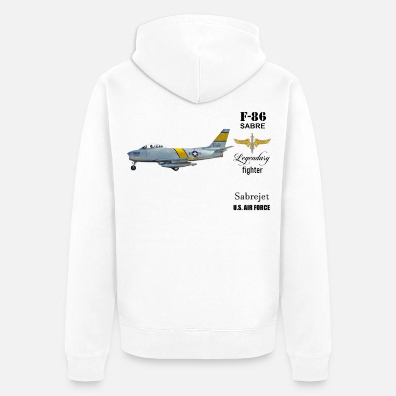 F-86 Sabre - Veste à capuche bio Premium Unisexe - blanc