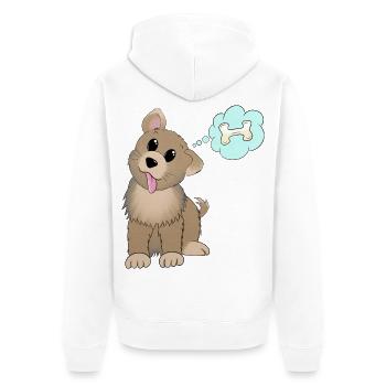 7 1 Floof woof blank - Unisex Premium Bio Zip Hoodie - Weiß - Hinten - Thijin (182cm)