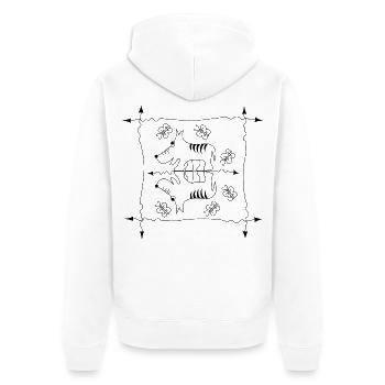 Hund - Unisex Premium Bio Zip Hoodie - Weiß - Hinten - Thijin (182cm)
