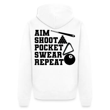 Aim Shoot Sink Repeat - Unisex Premium Organic Zip Hoodie - white - Back - Thijin (182cm)