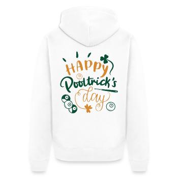 St. Patrick's Billard - Unisex Premium Bio Zip Hoodie - Weiß - Hinten - Thijin (182cm)