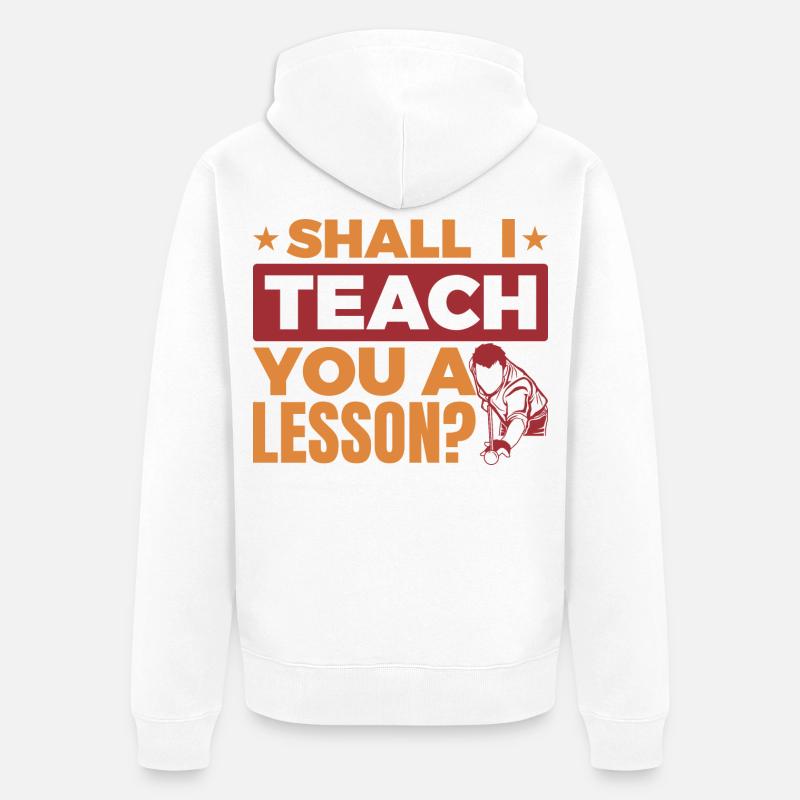 Drôle de dicton de billard - Veste à capuche bio Premium Unisexe - blanc
