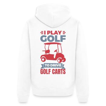Blague sur le chariot de golf - Veste à capuche bio Premium Unisexe - blanc - Dos - Thijin (182cm)
