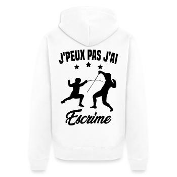 Je Peux Pas J'ai Escrime - Veste à capuche bio Premium Unisexe - blanc - Dos - Thijin (182cm)