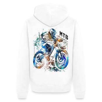 VTT - VTT - Descente VTT - Veste à capuche bio Premium Unisexe - blanc - Dos - Thijin (182cm)