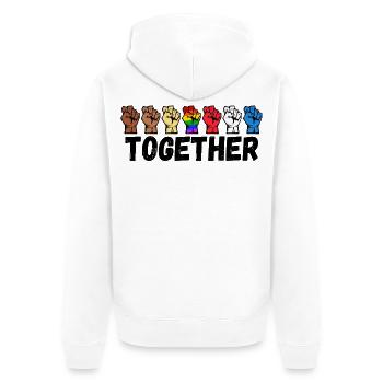 Stolz Lgbt Spruch Pride Homosexuell Beziehung Gay - Unisex Premium Bio Zip Hoodie - Weiß - Hinten - Thijin (182cm)