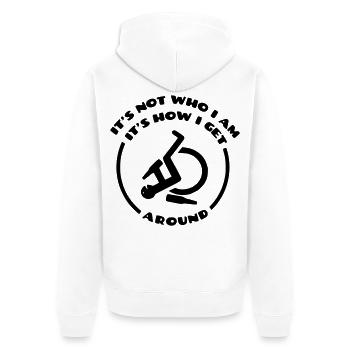 C’est ainsi que je traverse la vie dans mon fauteuil roulant # - Veste à capuche bio Premium Unisexe - blanc - Dos - Thijin (182cm)