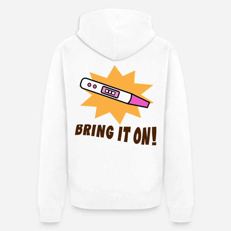 Grossesse Mère Déclaration Bébé - Veste à capuche bio Premium Unisexe - blanc