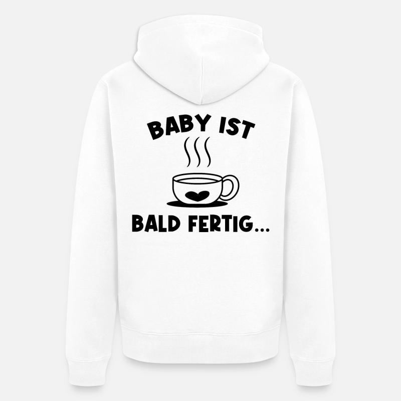 Grossesse Grossesse Déclaration Baby Bump - Veste à capuche bio Premium Unisexe - blanc