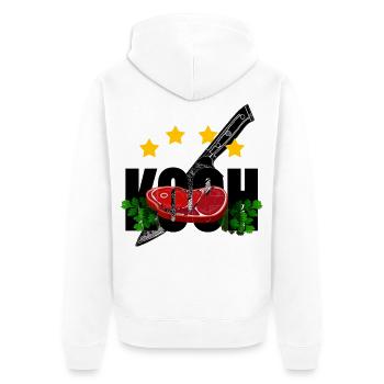 4 Sterne Koch Kochmesser Fleisch Petersilie - Unisex Premium Bio Zip Hoodie - Weiß - Hinten - Thijin (182cm)