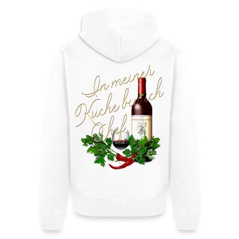 dans ma cuisine Je suis Chef Wine Glass Bottle - Veste à capuche bio Premium Unisexe - blanc - Dos - Thijin (182cm)
