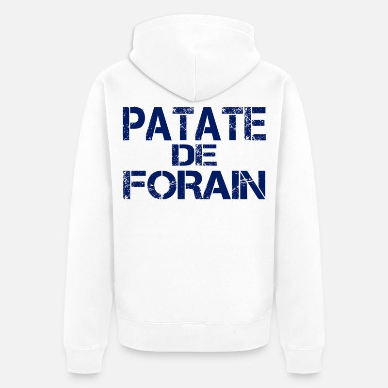Patate forain bleu - Veste à capuche bio Premium Unisexe - blanc