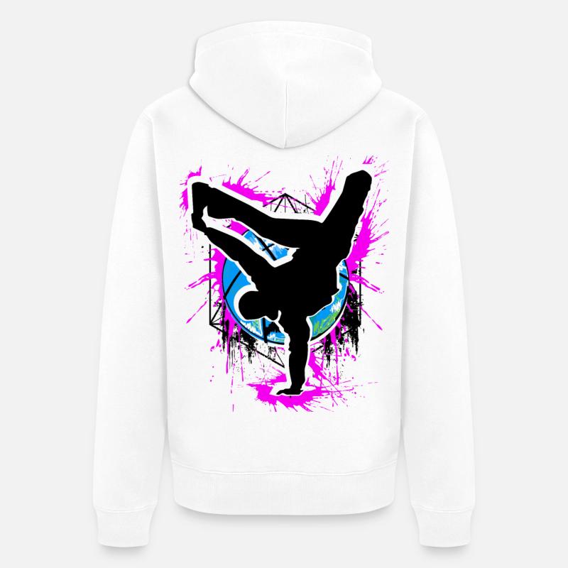 Breakdance - Breakdancer - Breakdancing - BBoy - Veste à capuche bio Premium Unisexe - blanc
