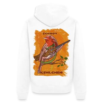 Drôle d’oiseau rouge-gorge - Veste à capuche bio Premium Unisexe - blanc - Dos - Thijin (182cm)