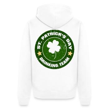 Équipe de consommation d’alcool de la Saint-Patrick - Drôle de dicton - Veste à capuche bio Premium Unisexe - blanc - Dos - Thijin (182cm)