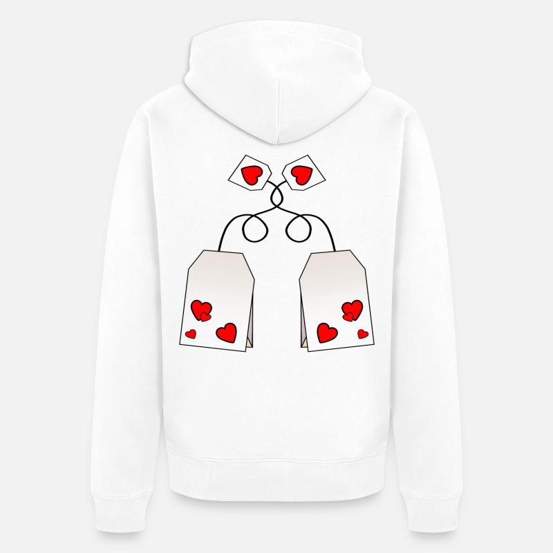 Thé de la Saint-Valentin - Veste à capuche bio Premium Unisexe - blanc