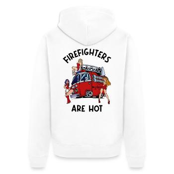 Lebensretter Feuerwehrauto Statement Feuerwehr - Unisex Premium Bio Zip Hoodie - Weiß - Hinten - Thijin (182cm)
