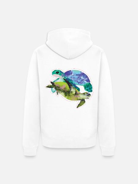 Aquarell Leitfähige Tropfen Schildkröte - Unisex Premium Bio Zip Hoodie - Weiß