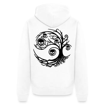 Arbre noir aux crânes - Veste à capuche bio Premium Unisexe - blanc - Dos - Thijin (182cm)