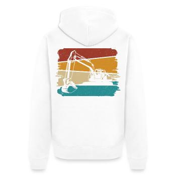 Bagger - Unisex Premium Bio Zip Hoodie - Weiß - Hinten - Thijin (182cm)