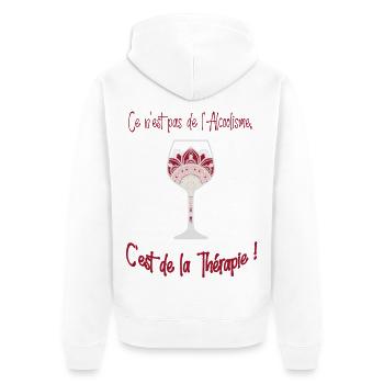 Verre therapie - Veste à capuche bio Premium Unisexe - blanc - Dos - Thijin (182cm)