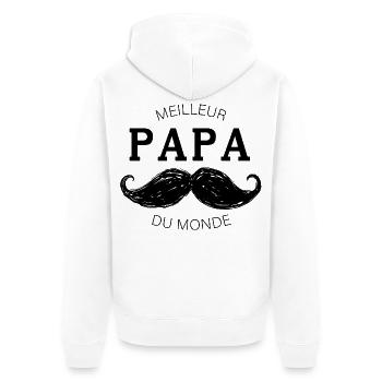 Meilleur papa moustachu du monde - Veste à capuche bio Premium Unisexe - blanc - Dos - Thijin (182cm)