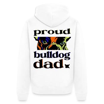 Proud Bulldog Dad Pop Art Design - Veste à capuche bio Premium Unisexe - blanc - Dos - Thijin (182cm)