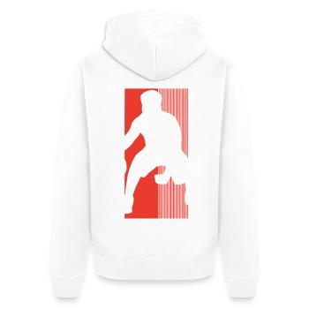 Basketball Basketballer - Unisex Premium Bio Zip Hoodie - Weiß - Hinten - Thijin (182cm)