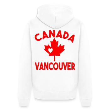 Kanada Vancouver - Unisex Premium Bio Zip Hoodie - Weiß - Hinten - Thijin (182cm)