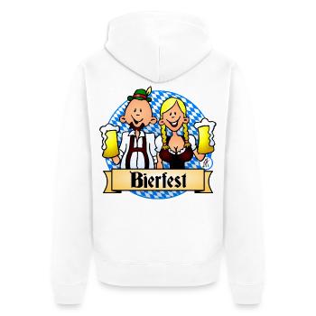 Bierfest Festliches Design - Unisex Premium Bio Zip Hoodie - Weiß - Hinten - Thijin (182cm)