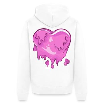 melted heart - Unisex Premium Organic Zip Hoodie - white - Back - Thijin (182cm)