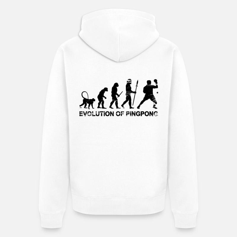 Évolution du pingpong - Veste à capuche bio Premium Unisexe - blanc