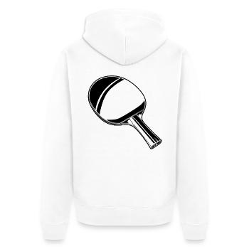 Croquis de raquette de ping-pong - Veste à capuche bio Premium Unisexe - blanc - Dos - Thijin (182cm)