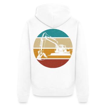 Excavator - Unisex Premium Organic Zip Hoodie - white - Back - Thijin (182cm)